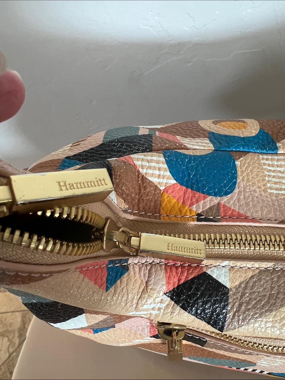 Hammitt Becker Multicolor Geometric Print Shoulder Bag and Hammitt wallet - Picture 12 of 15